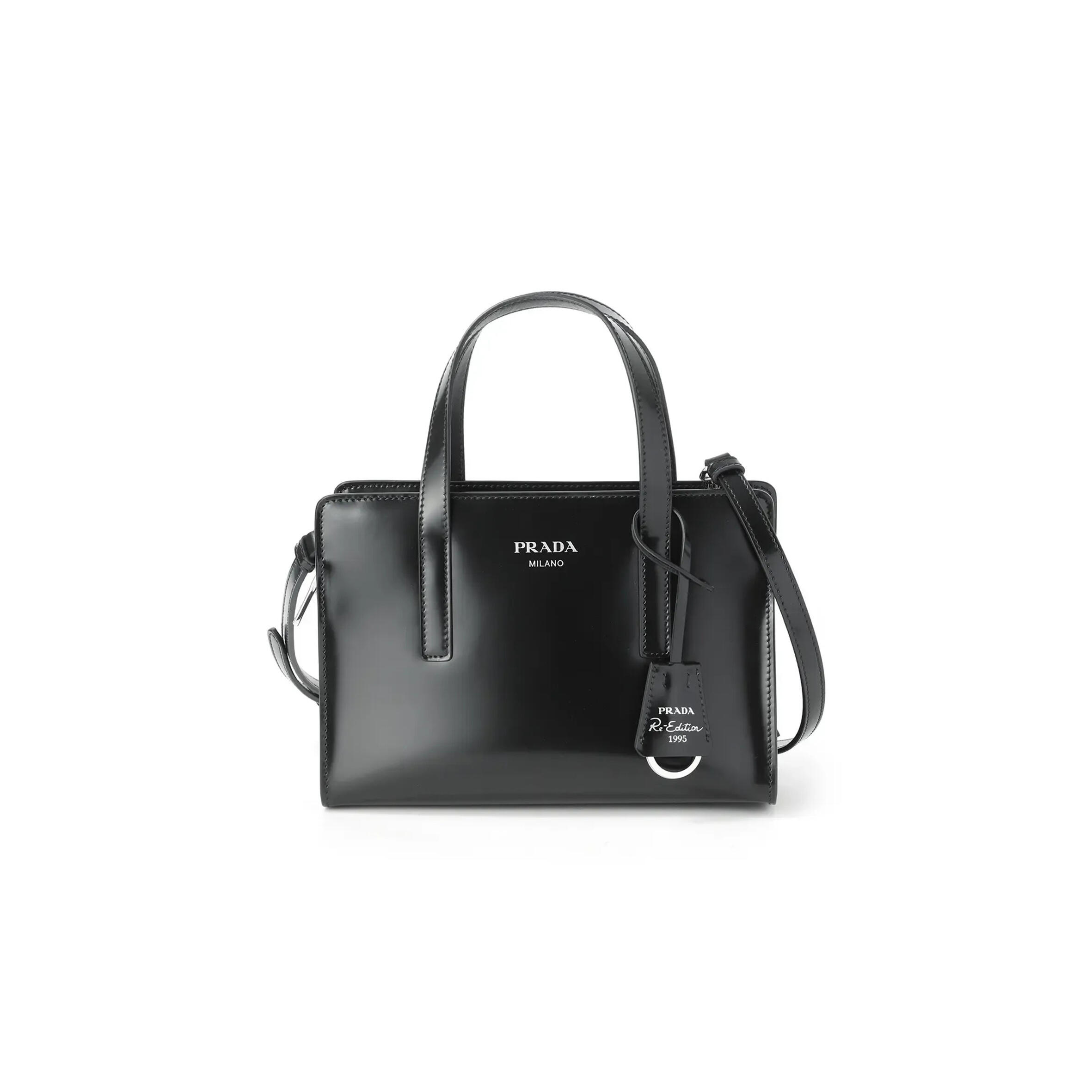 Pra*a handbag 2way bag shoulder bag black 1ba357 (22*15*6.5cm)